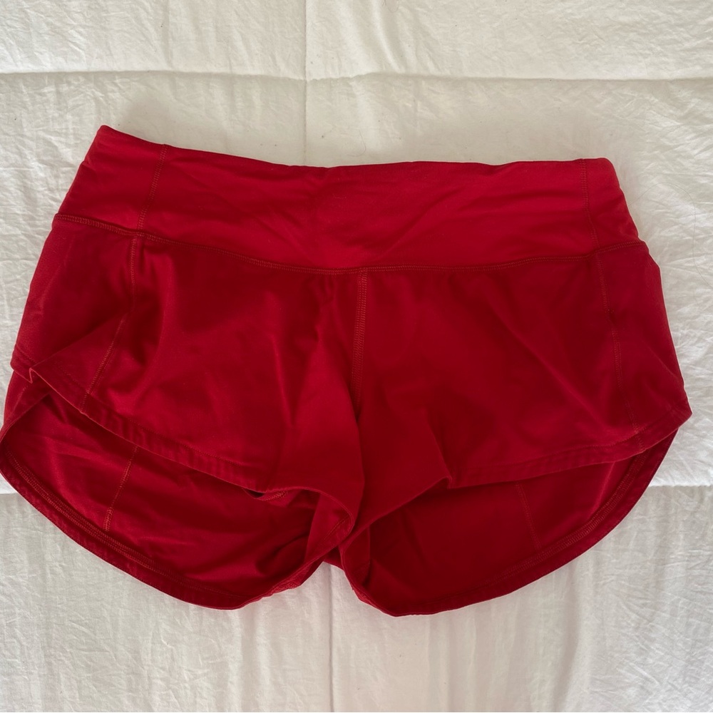Lululemon Speed Up Red Athletic Shorts